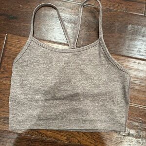 Women's Heathered Brown Athletic Tank Top